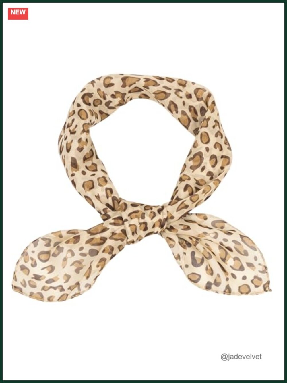 Women's Fashion Leopard Print Lightweight Chiffon Square Scarf, 27 inch,